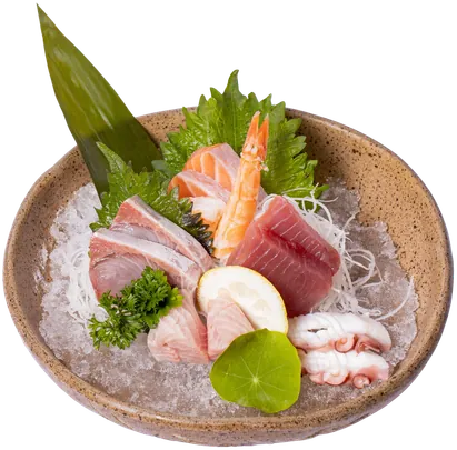 Sashimi Maya: barriga de salmão, atum, peixe branco, polvo e camarão